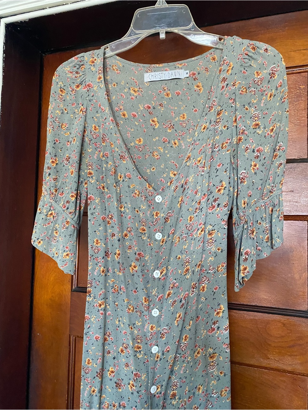 Christy Dawn Lennon dress Sage Floral Button-Front Women's Top